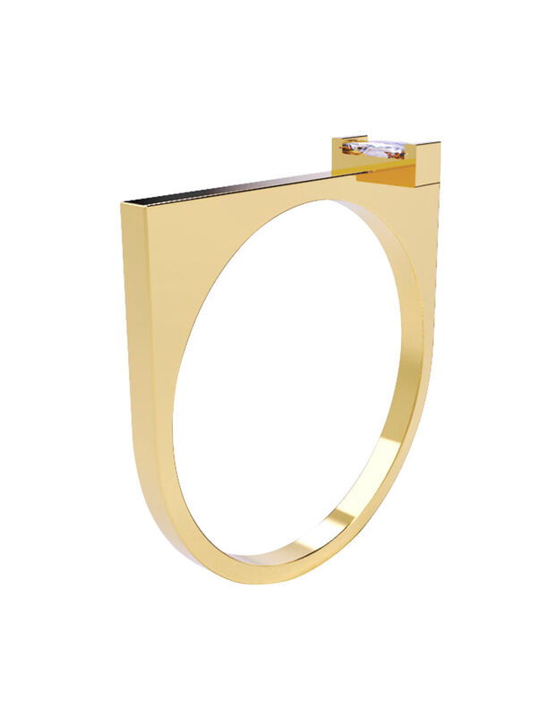 Anillo de Compromiso en Oro Amarillo 14K con Ci... image number null