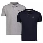 Jaspe y Marino Polo Clasica De Hombre Manga Corta Algodon Modelo Bark 2pz