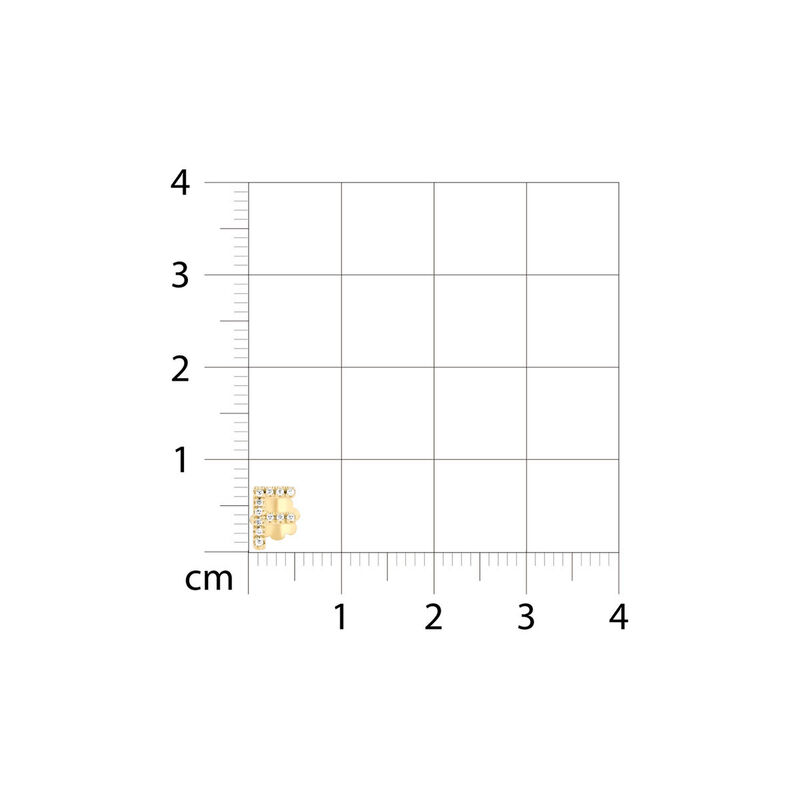 Broqueles De Oro Amarillo (Letra F) 14K Con 4Pt... image number null
