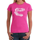 Camiseta Word Art Para Mujer - T-Rex- Rosa