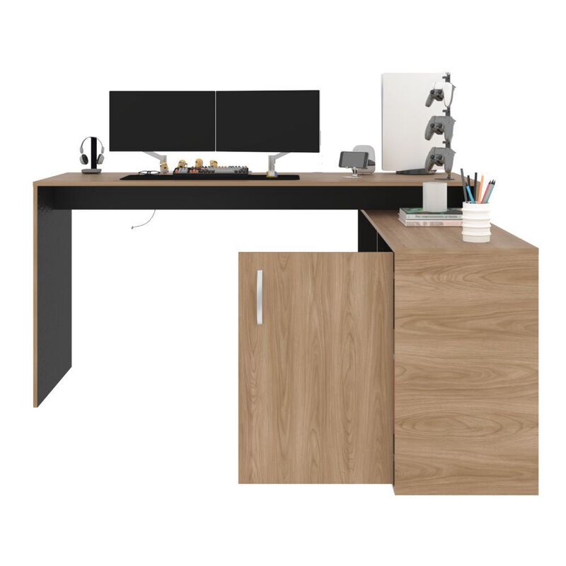 Escritorio En L Axis Fresno Europeo y Wengue Vi... image number null