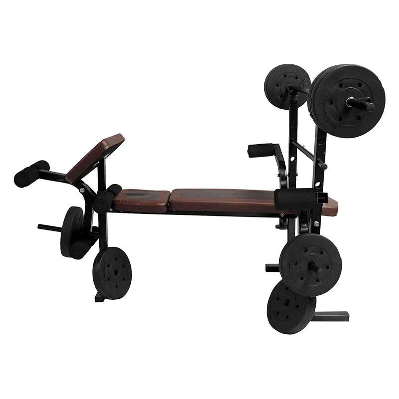 Banco Multiposiciones Kit Discos Gym Pesas Ejer... image number null