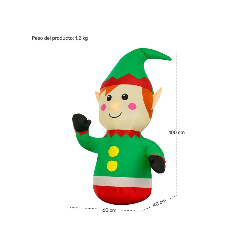 Inflable Navidad Duende Gnomo Carro Automovil I... image number null