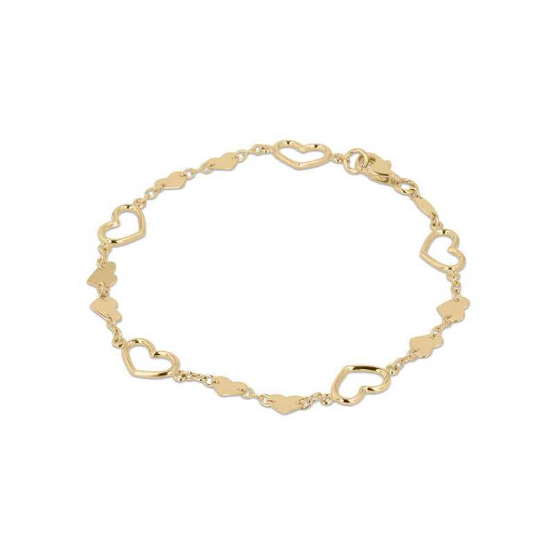 Pulsera Corazones Oro Amarillo 14k Elegante | B... image number null