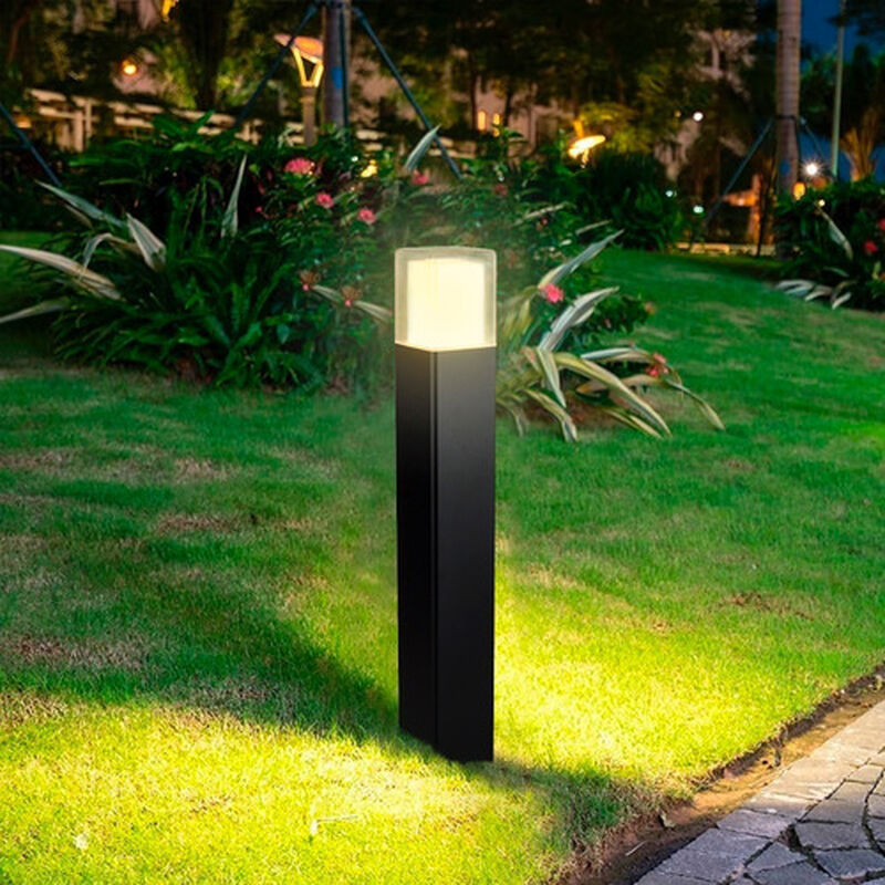 Poste Led Negro Sobreponer En Piso 13w Luz Cali... image number null