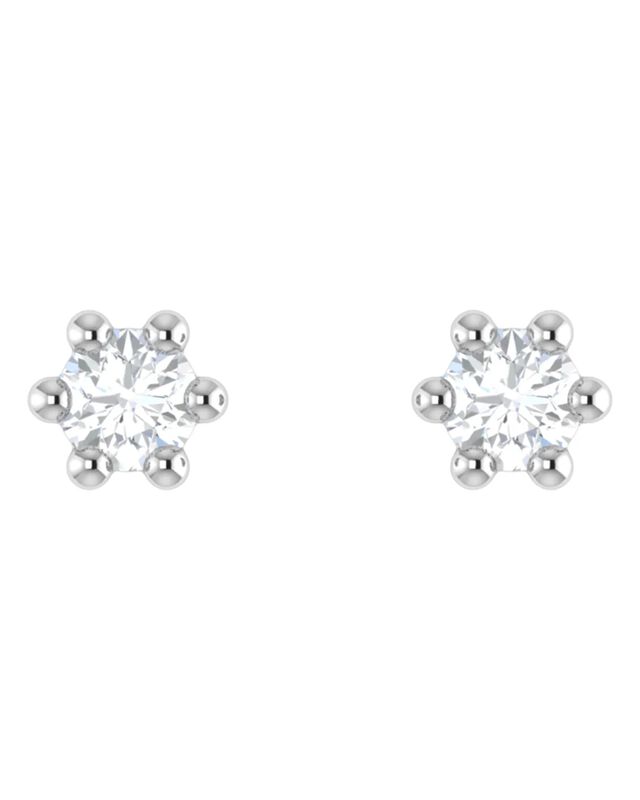 Broqueles De Oro Blanco 14k Con 15pts De Diaman... image number null