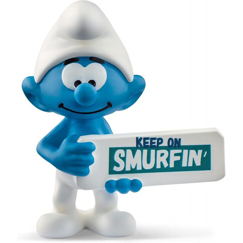 Figura Pitufo Con Cartel "Keep On Smurfin"  5,5... image number null