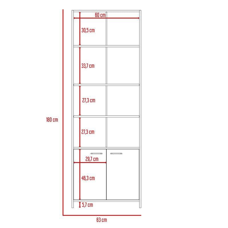 Librero Mil&aacute;n Wengue con Dos Puertas Abatibles ... image number null