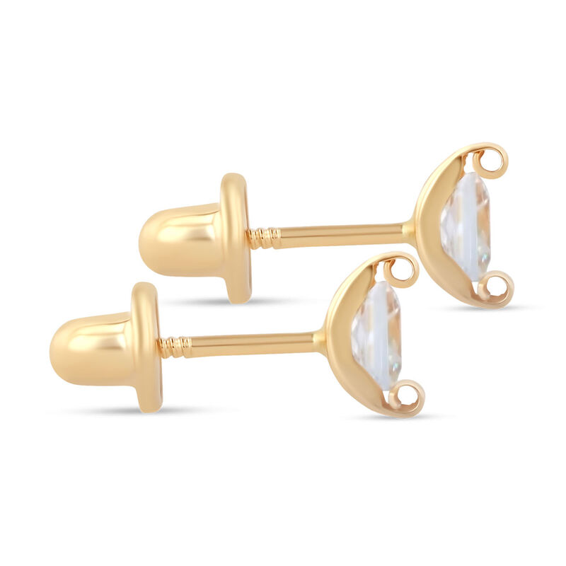 Broqueles De Oro Amarillo 14k Con Zirconias image number null