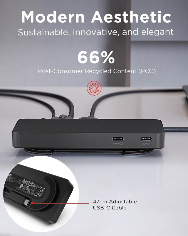 Base De Viaje Usb-c Con Doble Pantalla Para Len... image number null