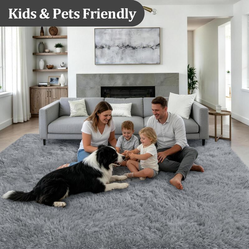 Alfombra Luxturiy 152x183 Cm Gris Peluda image number null