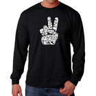 Camiseta De Manga Larga Word Art Para Hombre - Peace Out - Negro