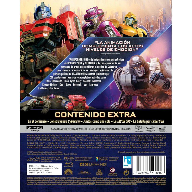 Transformers One [4K UHD,Blu-ray] (2024) image number null
