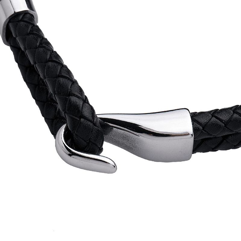 Pulseras Hombre, Brazaletes Piel Y Acero Inoxid... image number null
