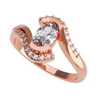 Anillo de Compromiso en Oro Rosa 10K con Circonia -  Talla:7.5/ FJ676-10R-CZ-75