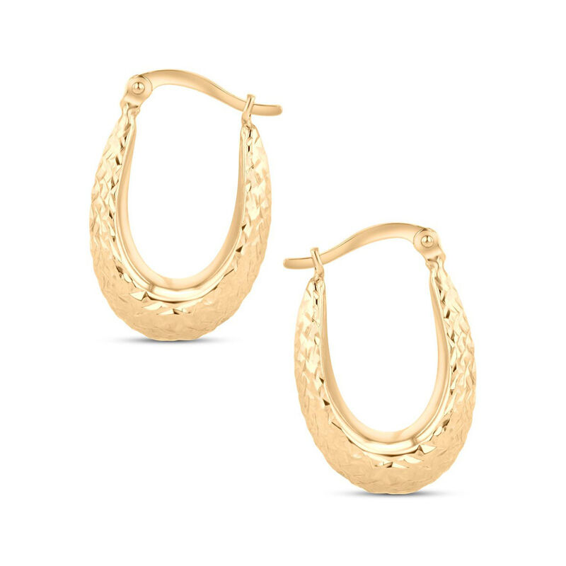Arracadas Ovaladas De Oro Amarillo 14K (22 X 14... image number null