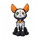 Inflable Halloween Perro Chihuahua Esqueleto 123cm Luces Led Negro Jardimex