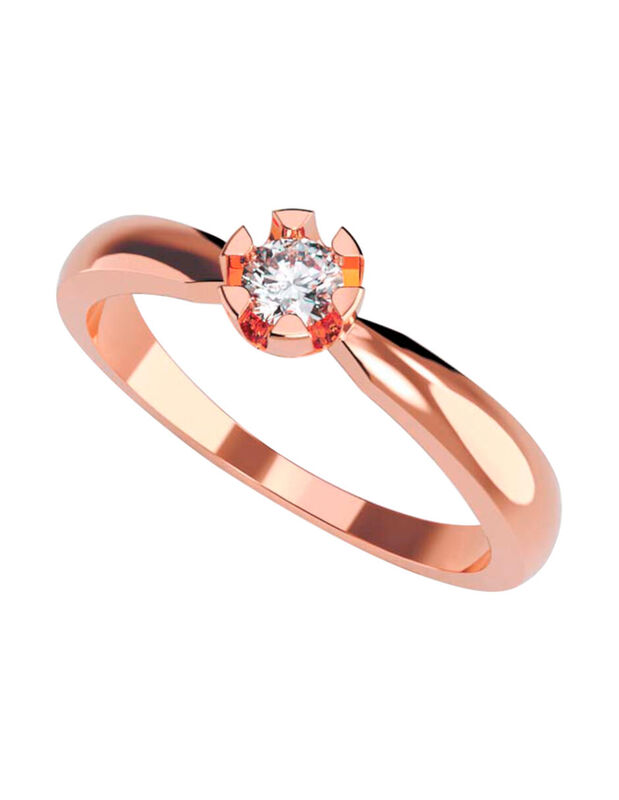 Anillo de Compromiso en Oro Rosa 14K con Circon... image number null