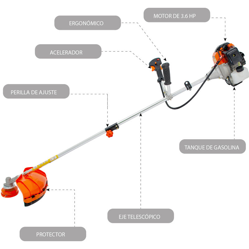 Desbrozadora Gasolina Profesional 3.6 HP 10800 ... image number null