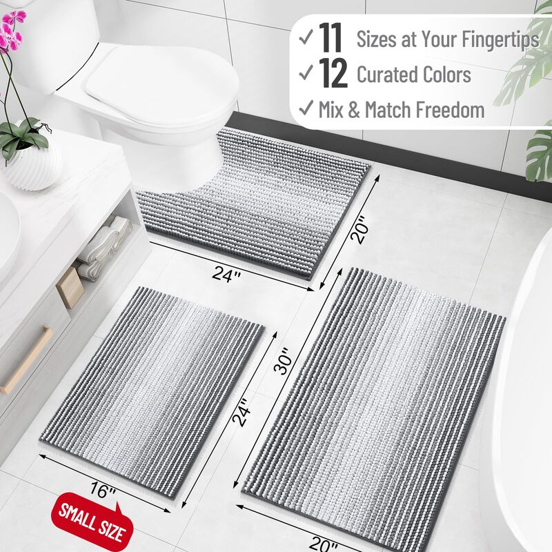 Alfombra De Ba&ntilde;o Olanly 76 &times; 51 cm Gris Chenill... image number null