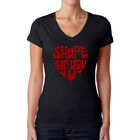 Camiseta De Cuello En V Word Art Para Mujer - Shape of You- Negro