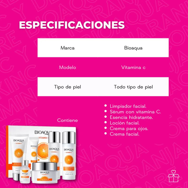 Kit Skincare Bioaqua Con Vitamina C Y Extracto ... image number null