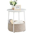 Mesita De Noche Peque&ntilde;a Vasagle Con Cesta De Tela Ulet223w10