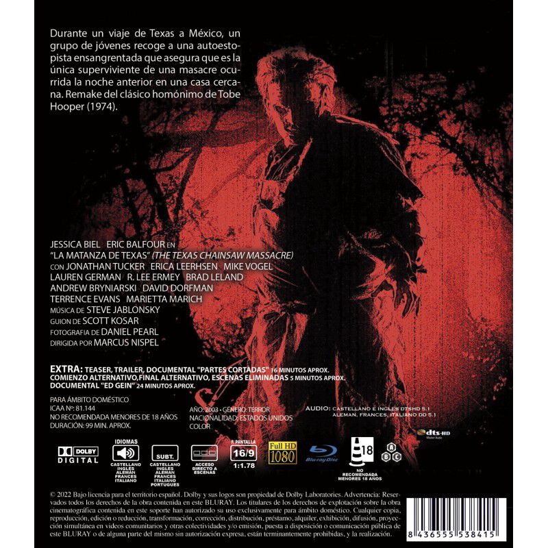 La Matanza De Texas [blu-ray] (2003) The Texas ... image number null