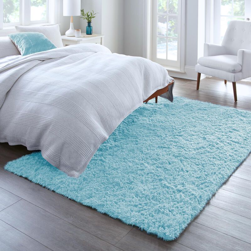 Alfombra Ophanie 152 &times; 244 cm Azul Claro Peluda... image number null