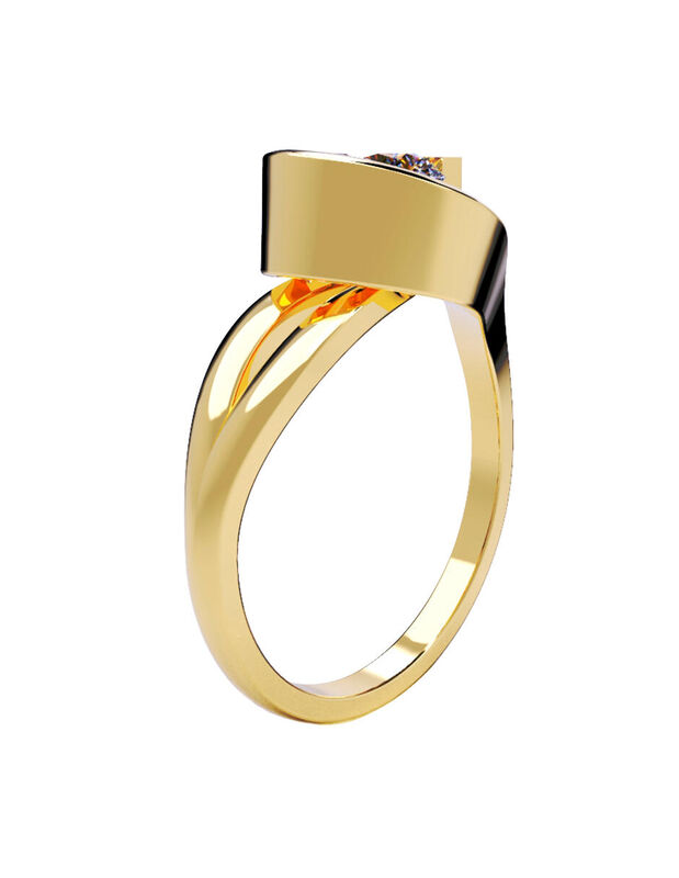 Anillo de Compromiso en Oro Amarillo 10K con Ci... image number null