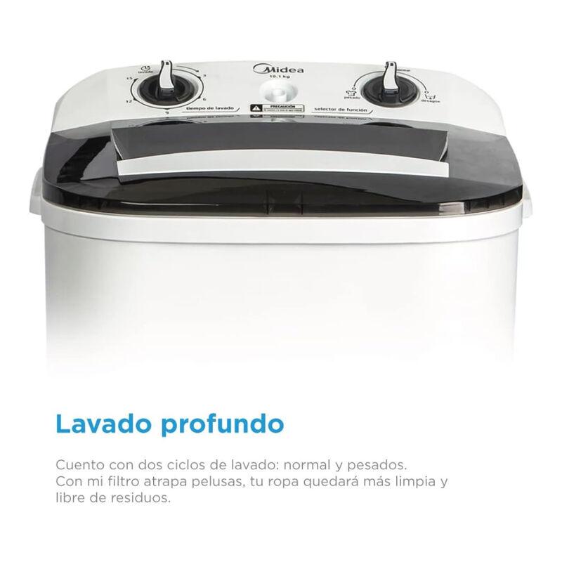 Lavadora Midea Una Tina Semiautomática 10 KG. image number null