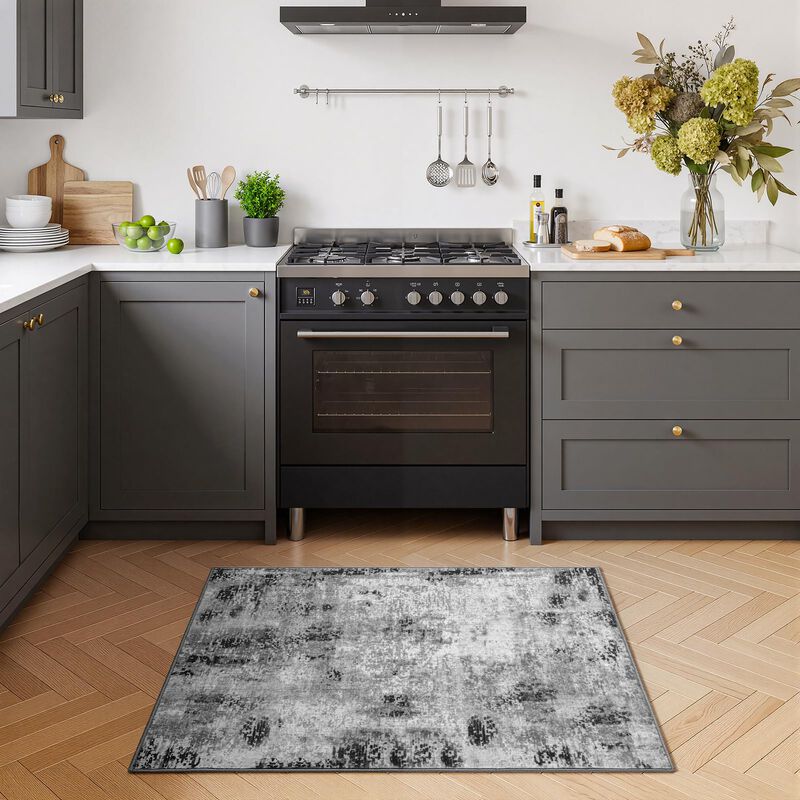 Alfombra Merelax 61x91 Cm Gris Lavable Antidesl... image number null