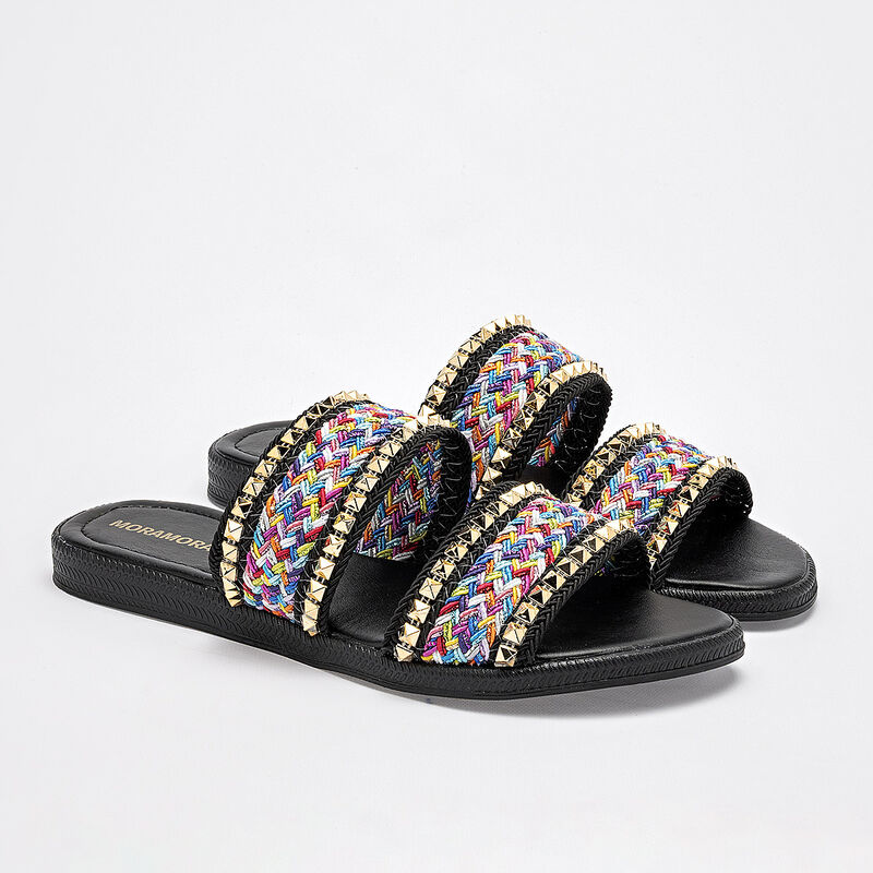 Moramora sandalia piso para mujer negro multico... image number null