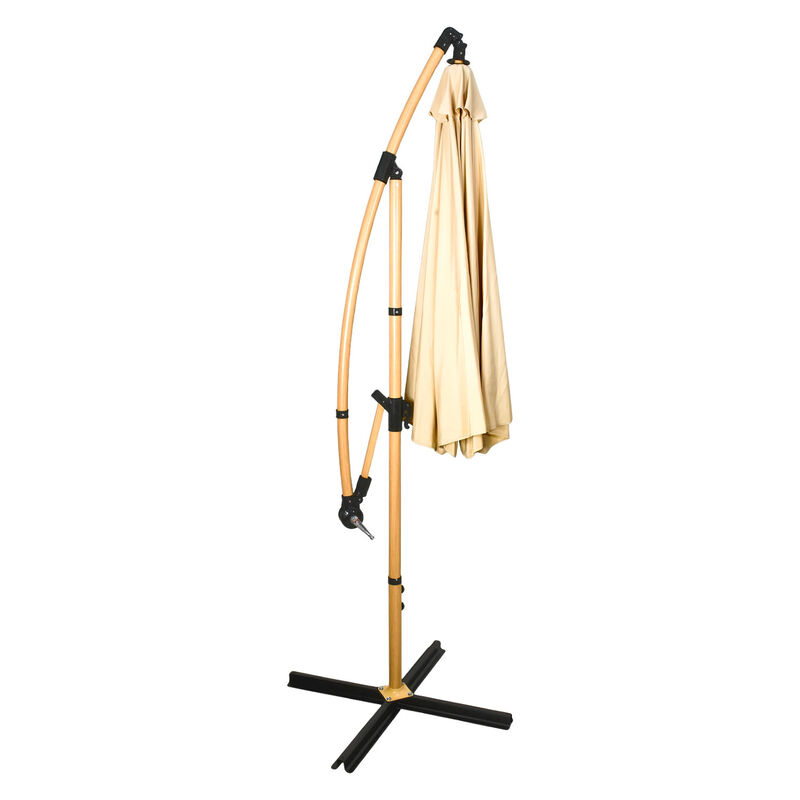 Sombrilla Tipo Madera Beige Exterior Lujo 2.9m ... image number null