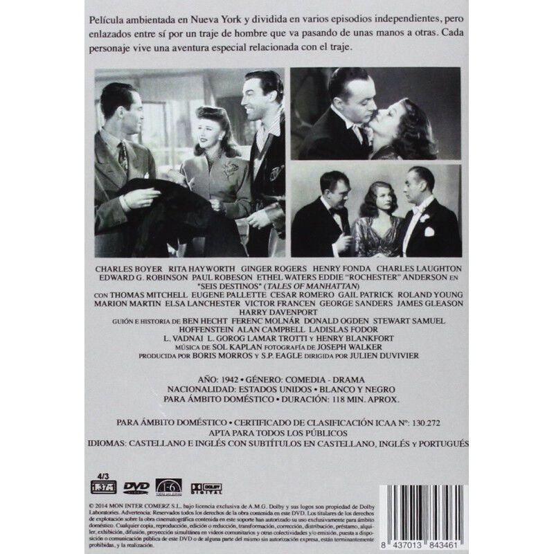 Seis Destinos [dvd] (1942) Cuentos De Manhattan image number null