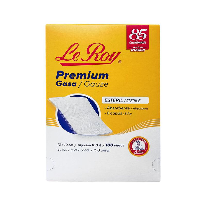 Gasa Premium 10m X 10cm Le Roy Caja Con 100 Pzs image number null