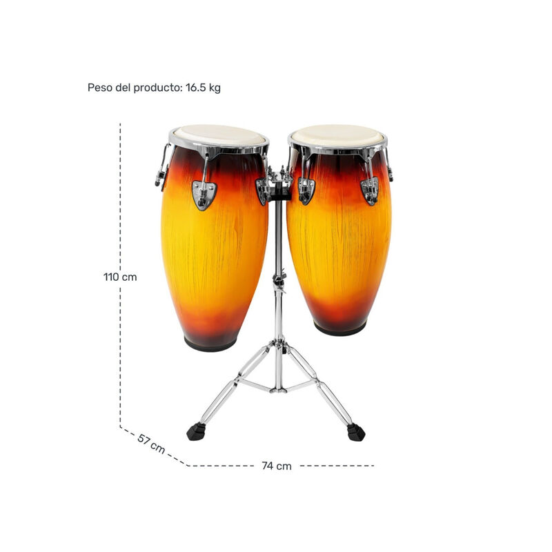 Set Congas 11 Y 12 Pulgadas Con Soportes Parche... image number null