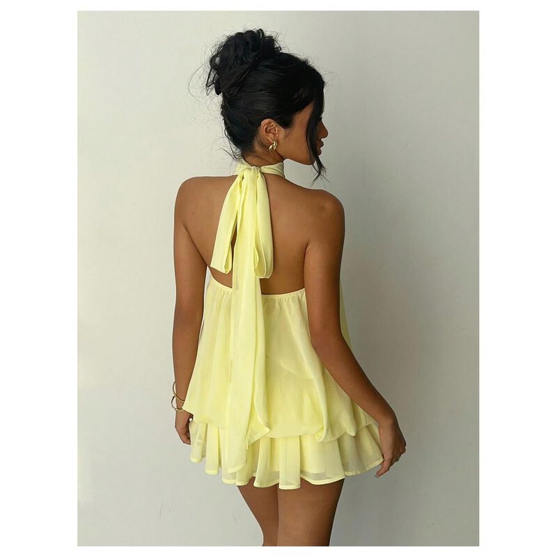 Vestido Mini Verdusa Chiffon Escote Halter image number null
