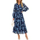 Vestido Maxi Floral Zesica XL Azul Polvo
