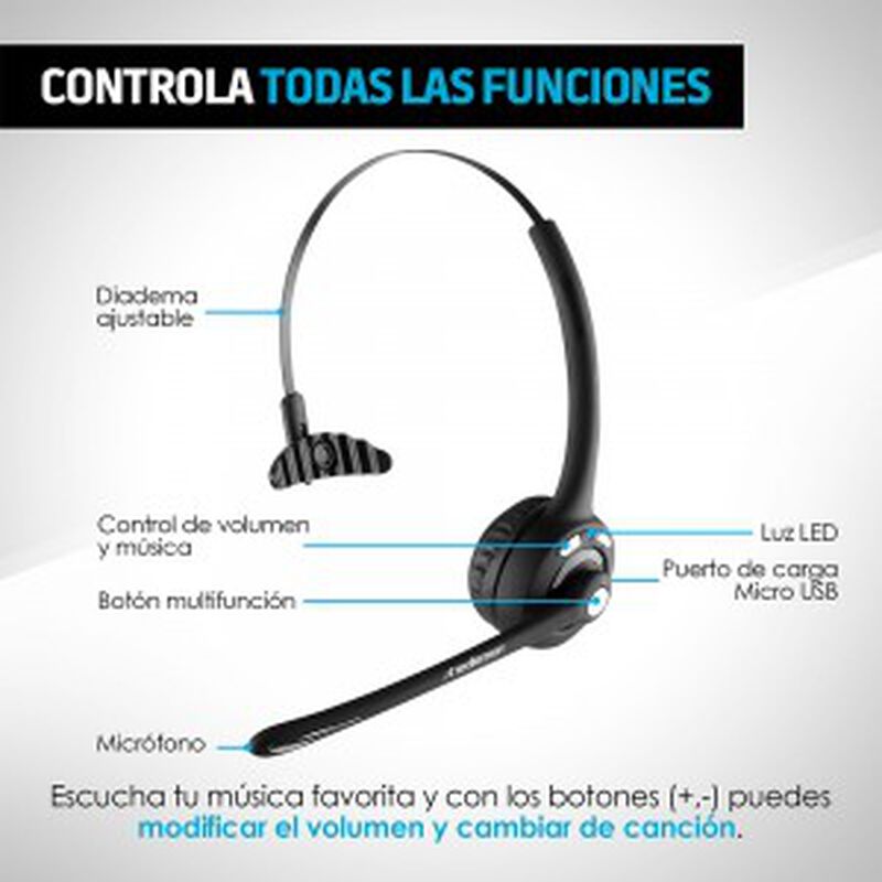 Diadema Con Micrófono Bluetooth image number null