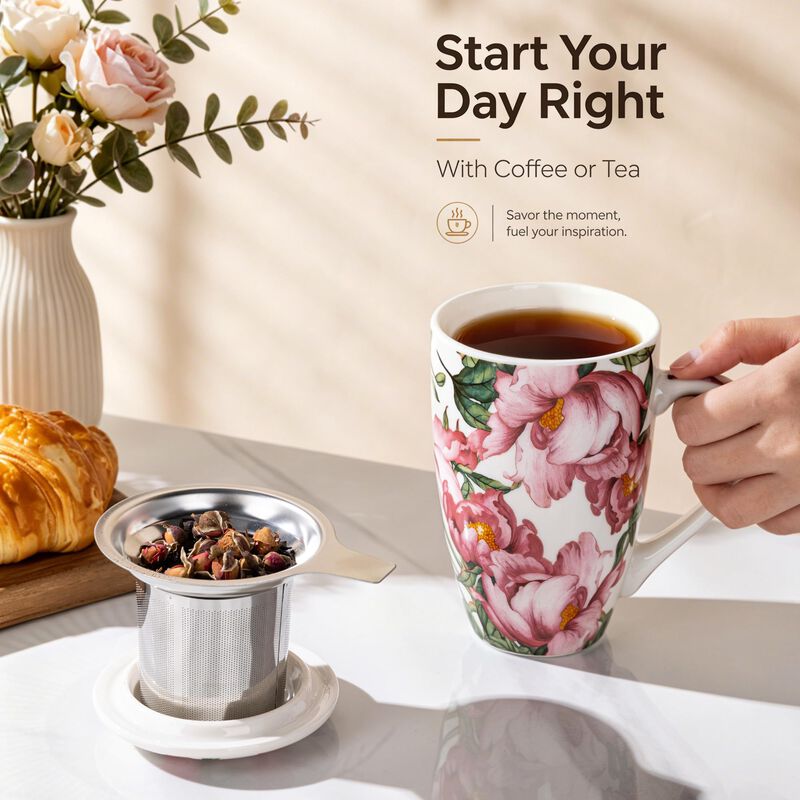 Taza De T&eacute; Amorarc 532 ml Con Infusor Y Tapa image number null