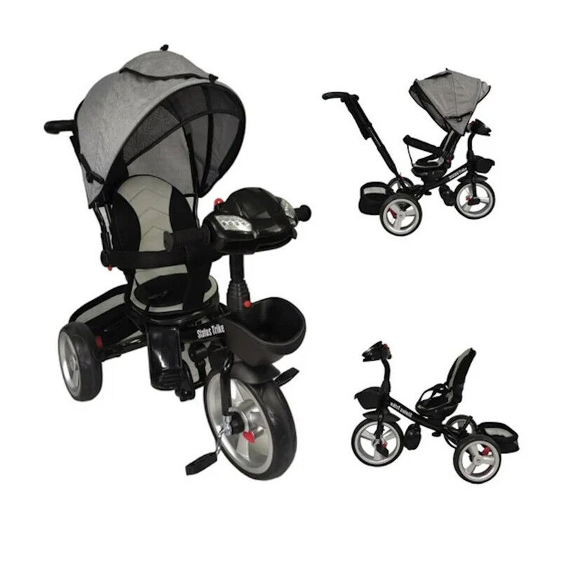 Triciclo Para Ni&ntilde;os Gris 7en1 Con Asiento Girat... image number null