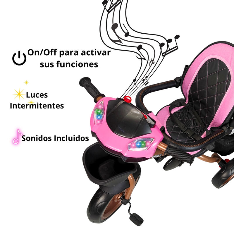 Triciclo Infantil Tipo Carriola con Bast&oacute;n Ajus... image number null