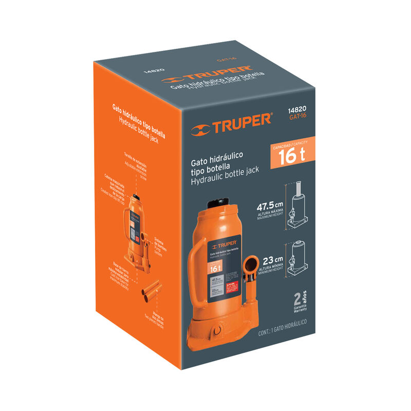 Gato Hidr&aacute;ulico de Botella de 16 Ton Truper image number null