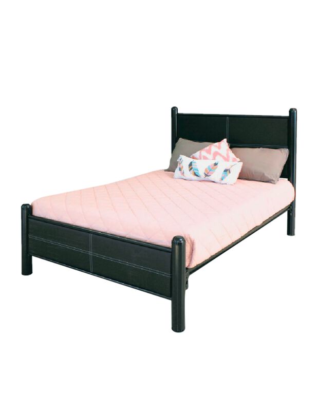 Cama Matrimonial Cruzze Con Cabecera En Vinil C... image number null