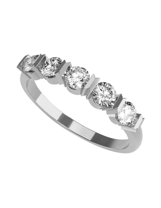 Anillo de Compromiso en Oro Blanco 10K con Circ... image number null