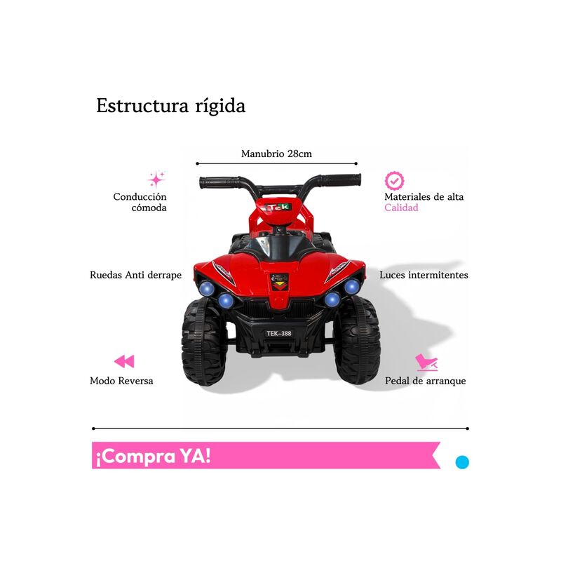 Carro Montable El&eacute;ctrico Moto Cuatrimoto Ni&ntilde;o T... image number null