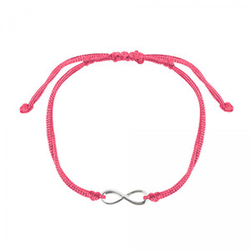 Pulsera infinito de plata con hilo rosa image number null