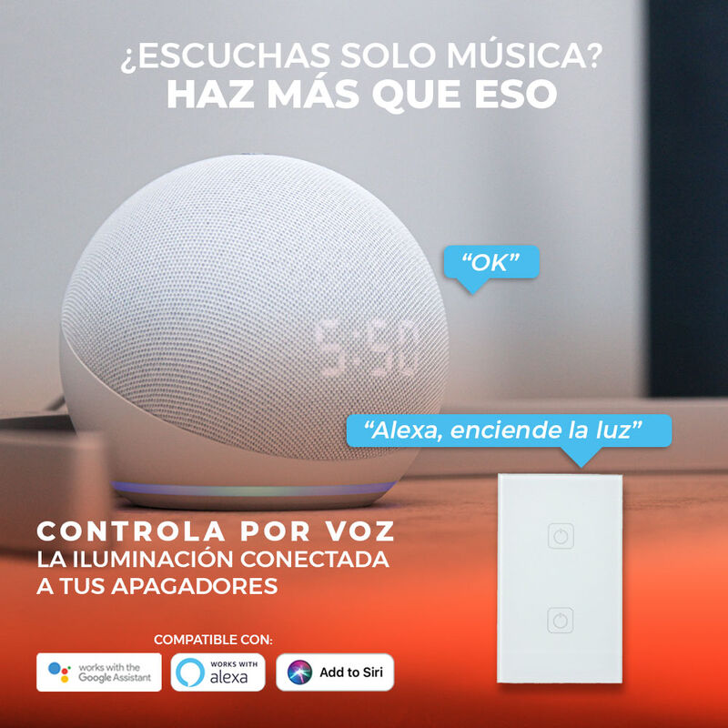 Apagador Inteligente Wi-Fi, 2 Botones Táctiles,... image number null