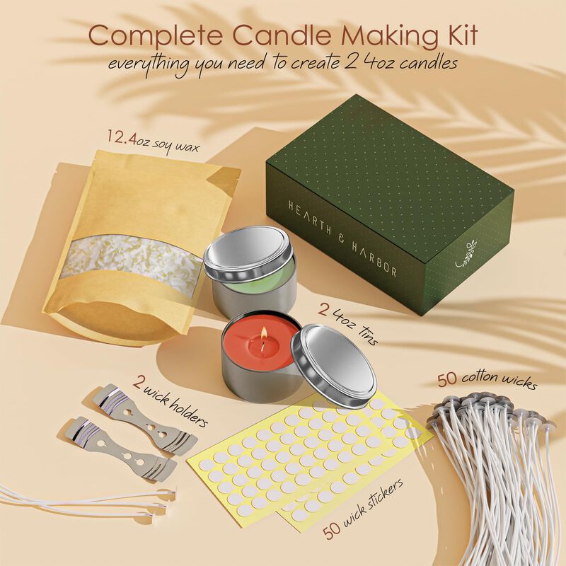 Kit Para Hacer Velas Hearth & Harbor, Cera De S... image number null
